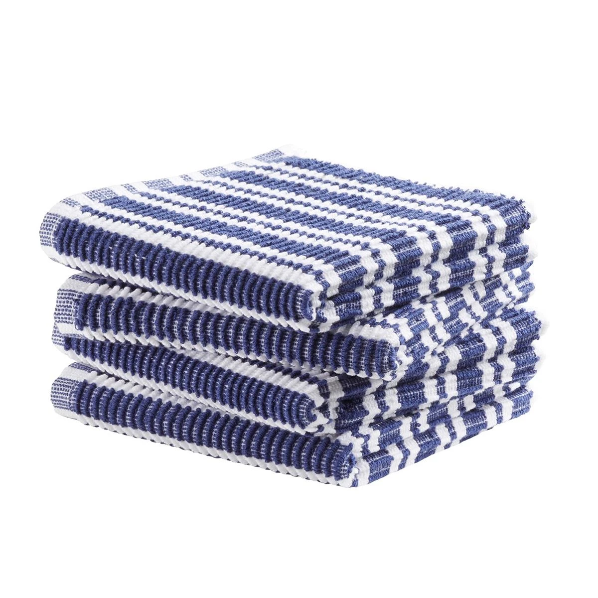 DDDDD Vaatdoek Basic Clean - 30x30cm - Blauw Gestreept - 4 Stuks - Afbeelding 3