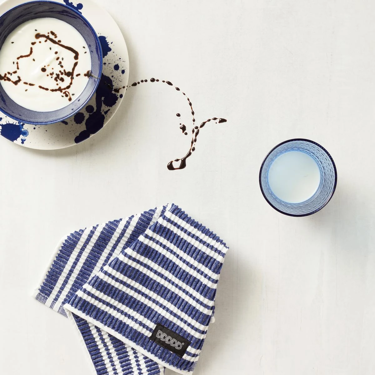 DDDDD Vaatdoek Basic Clean - 30x30cm - Blauw Gestreept - 4 Stuks - Afbeelding 4