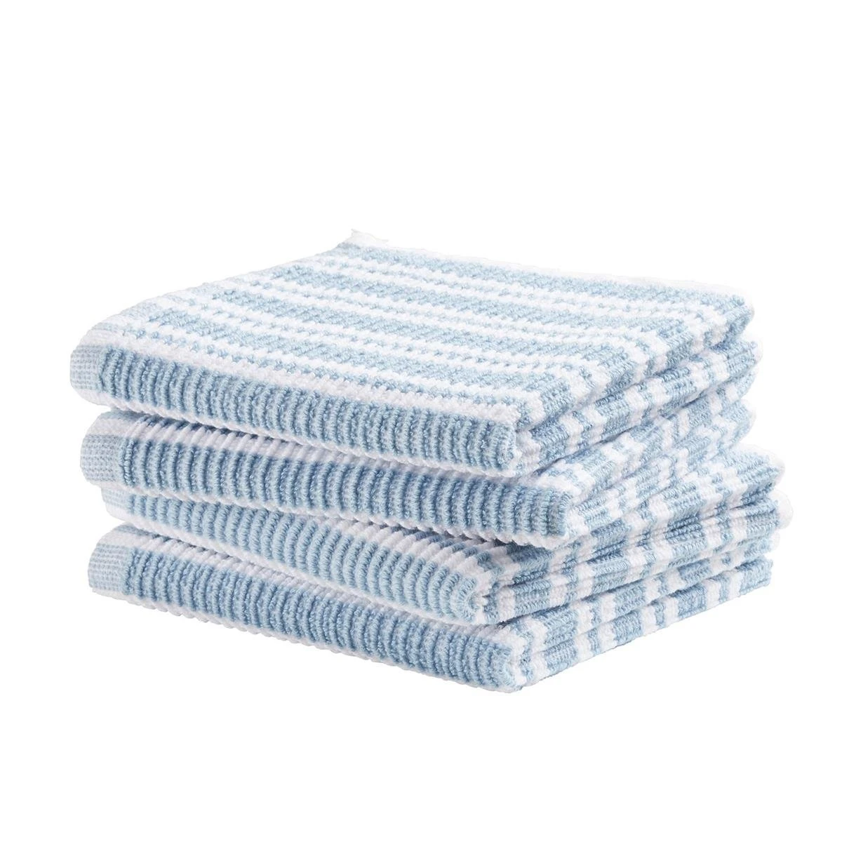 DDDDD Vaatdoek Basic Clean - 30x30cm - Pastelblauw Gestreept - 4 Stuks - Afbeelding 3