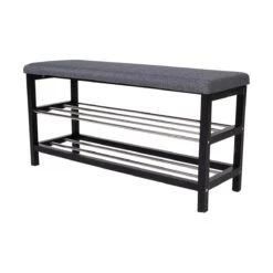 Artichok Norah Houten Schoenenrek Zwart Met Bankje - 100 X 34 Cm