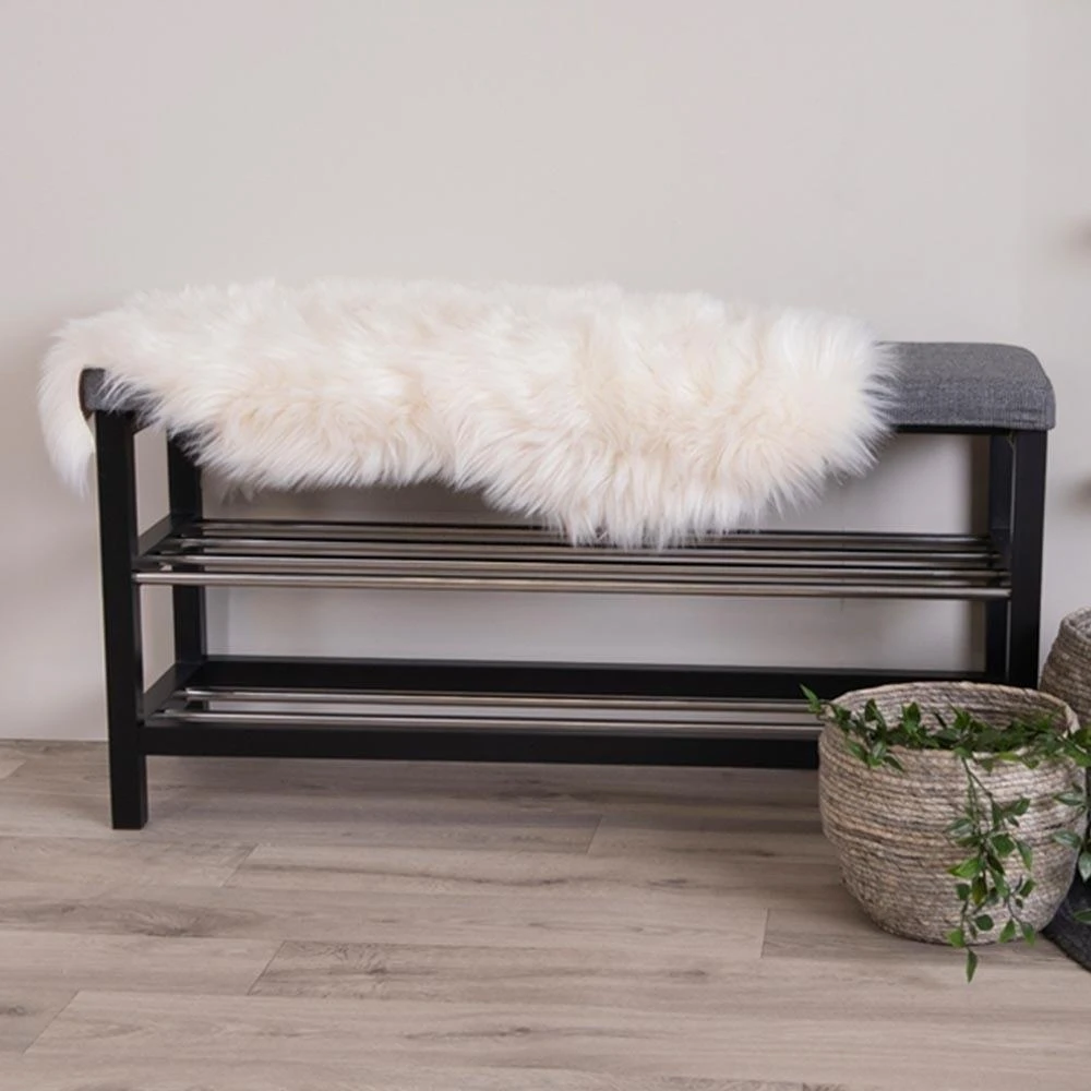 Artichok Norah Houten Schoenenrek Zwart Met Bankje - 100 X 34 Cm - Afbeelding 5