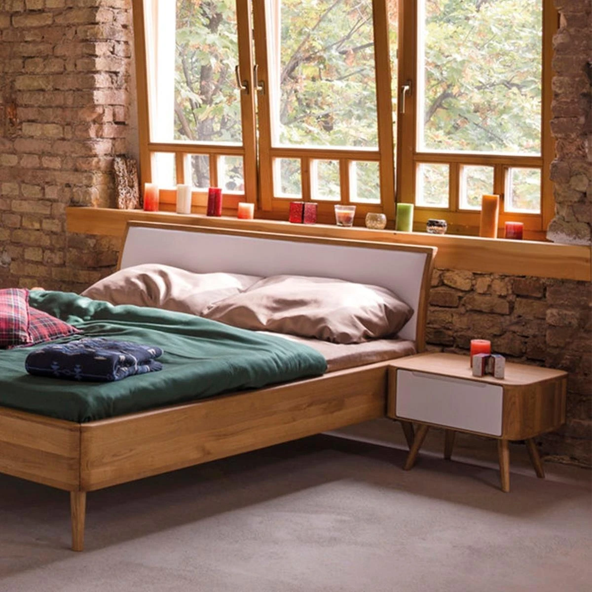 Gazzda Ena Nightstand 55 Houten Nachtkastje Whitewash - 1 Lade - Afbeelding 6