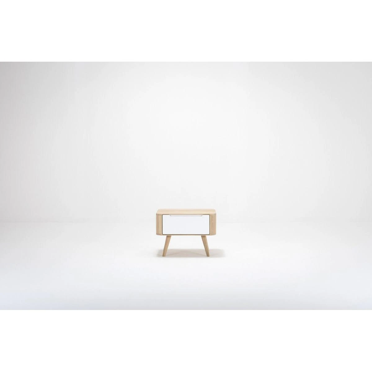 Gazzda Ena Nightstand 55 Houten Nachtkastje Whitewash - 1 Lade - Afbeelding 7