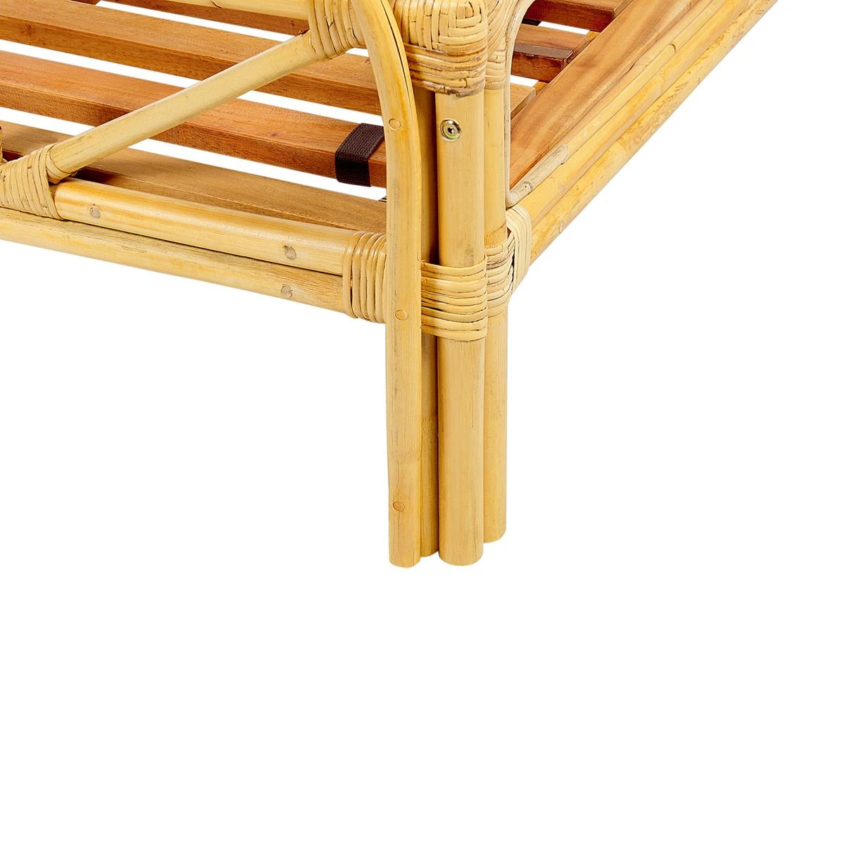 Beliani-FLORENTINE-Tweepersoonsbed-Lichtbruin-160 X 200 Cm-Rotan - Afbeelding 9