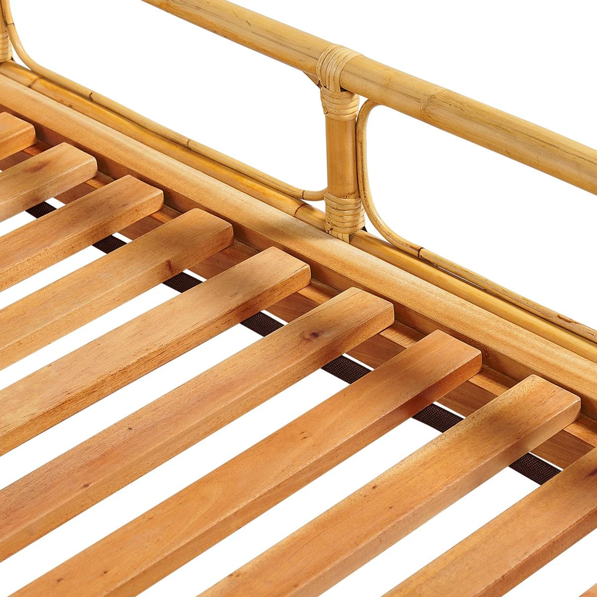 Beliani-FLORENTINE-Tweepersoonsbed-Lichtbruin-160 X 200 Cm-Rotan - Afbeelding 8