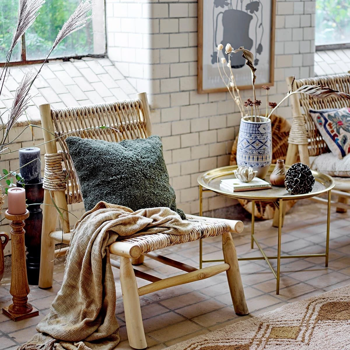 Bloomingville Thelma Plaid - 150 X 125 Cm - Geel - Afbeelding 2