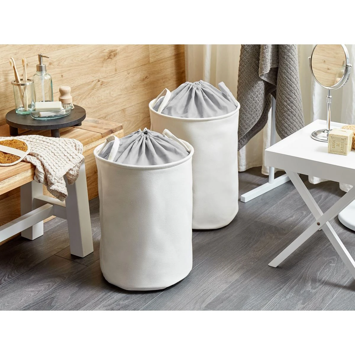 Beliani - ARCHA - Manden Set Van 2 - Wit - Polyester - Afbeelding 2