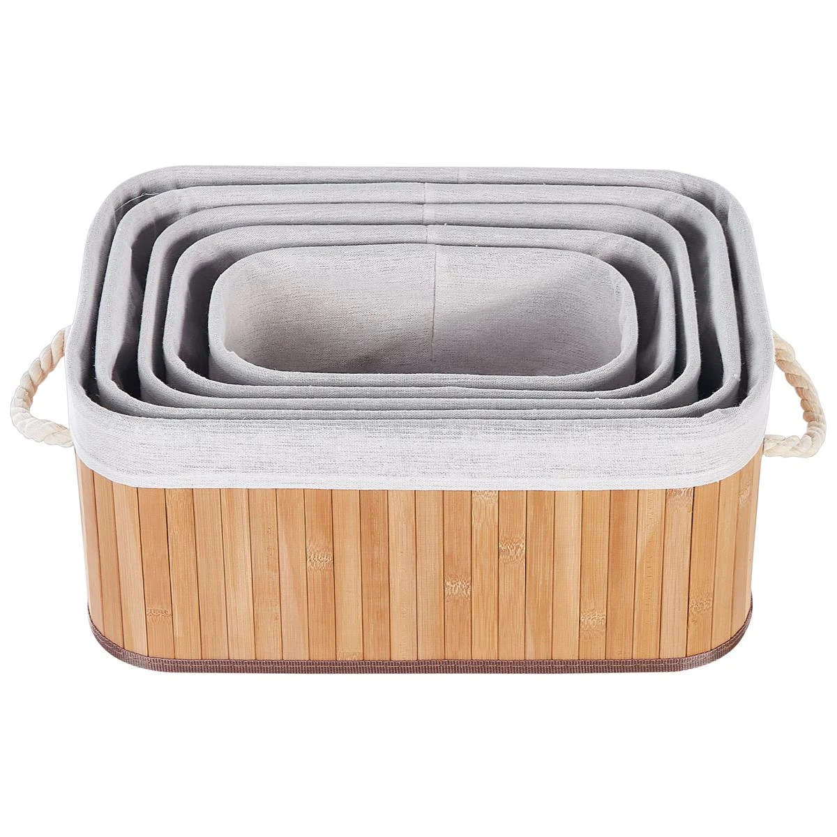 Beliani - TALPE - Manden Set Van 5 - Lichte Houtkleur - Bamboehout - Afbeelding 7