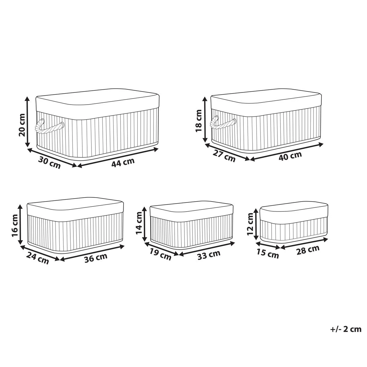 Beliani - TALPE - Manden Set Van 5 - Lichte Houtkleur - Bamboehout - Afbeelding 10