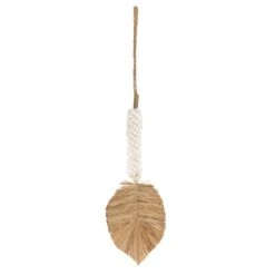 Bazar Bizar - De Raffia & Schelpen Hangdecoratie - Wit Naturel