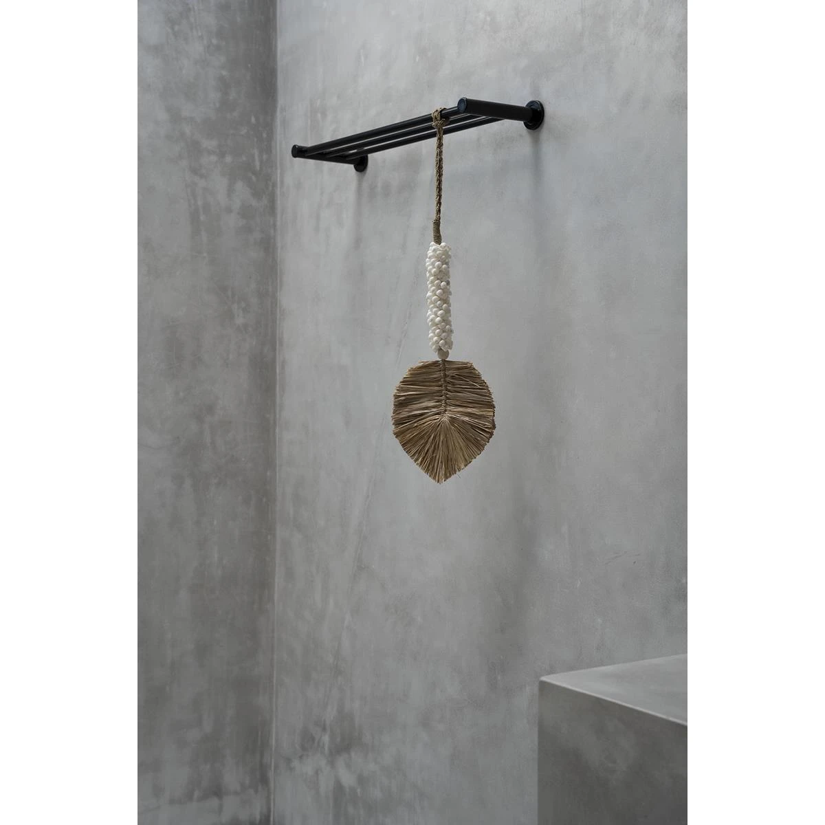 Bazar Bizar - De Raffia & Schelpen Hangdecoratie - Wit Naturel - Afbeelding 2