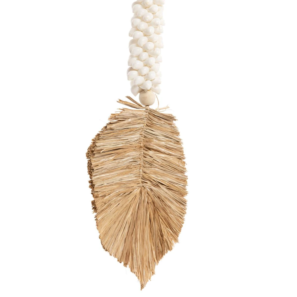 Bazar Bizar - De Raffia & Schelpen Hangdecoratie - Wit Naturel - Afbeelding 5