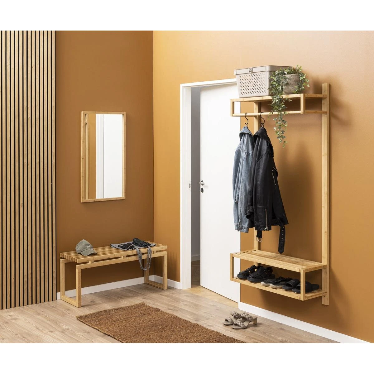 Lisomme Jort Bamboe Kledingrek Naturel - 80 X 170 Cm - Afbeelding 2