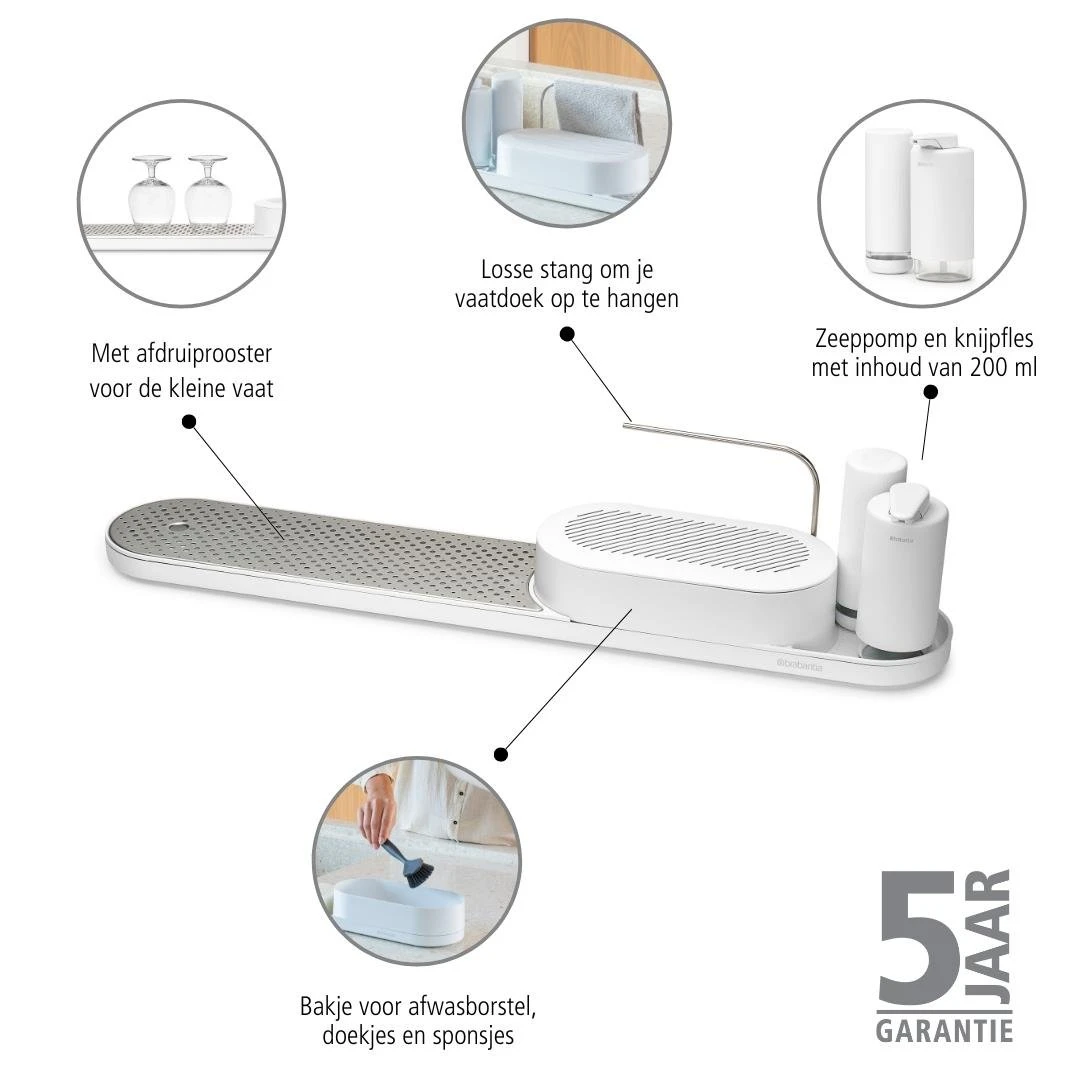 Brabantia SinkStyle Organiser 4-delig - Fresh White - Afbeelding 9