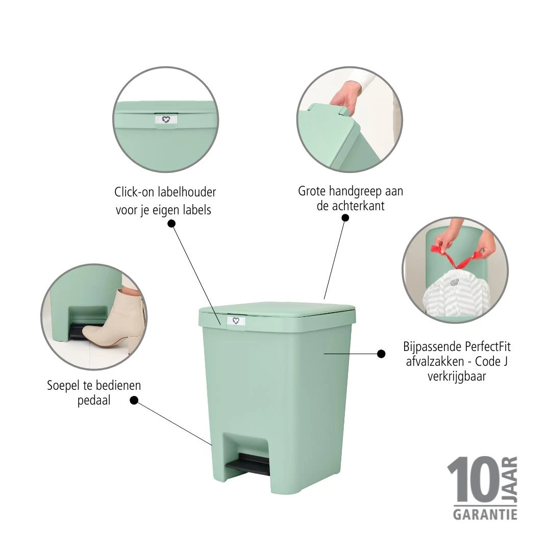 Brabantia StepUp Pedaalemmer - 25 L - Jade Green - Afbeelding 12