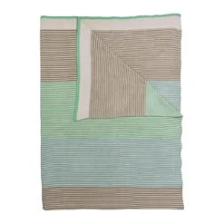 Pip Studio Blockstripe Plaid 130 X 170 Cm - Lichtgroen