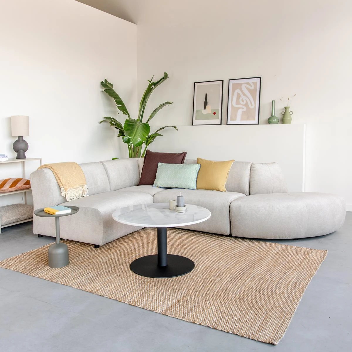 By FonQ Move Hoekbank Ronding Rechts - Armloos - Greige - Afbeelding 2