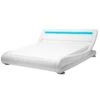 Beliani-AVIGNON-Futon Tweepersoonsbed-LED-Wit-160 X 200 Cm-Kunstleer