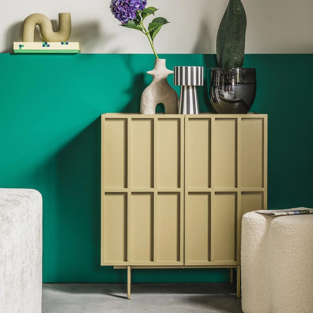 HKliving Cupboard Opbergkast - Olive Green - Afbeelding 10