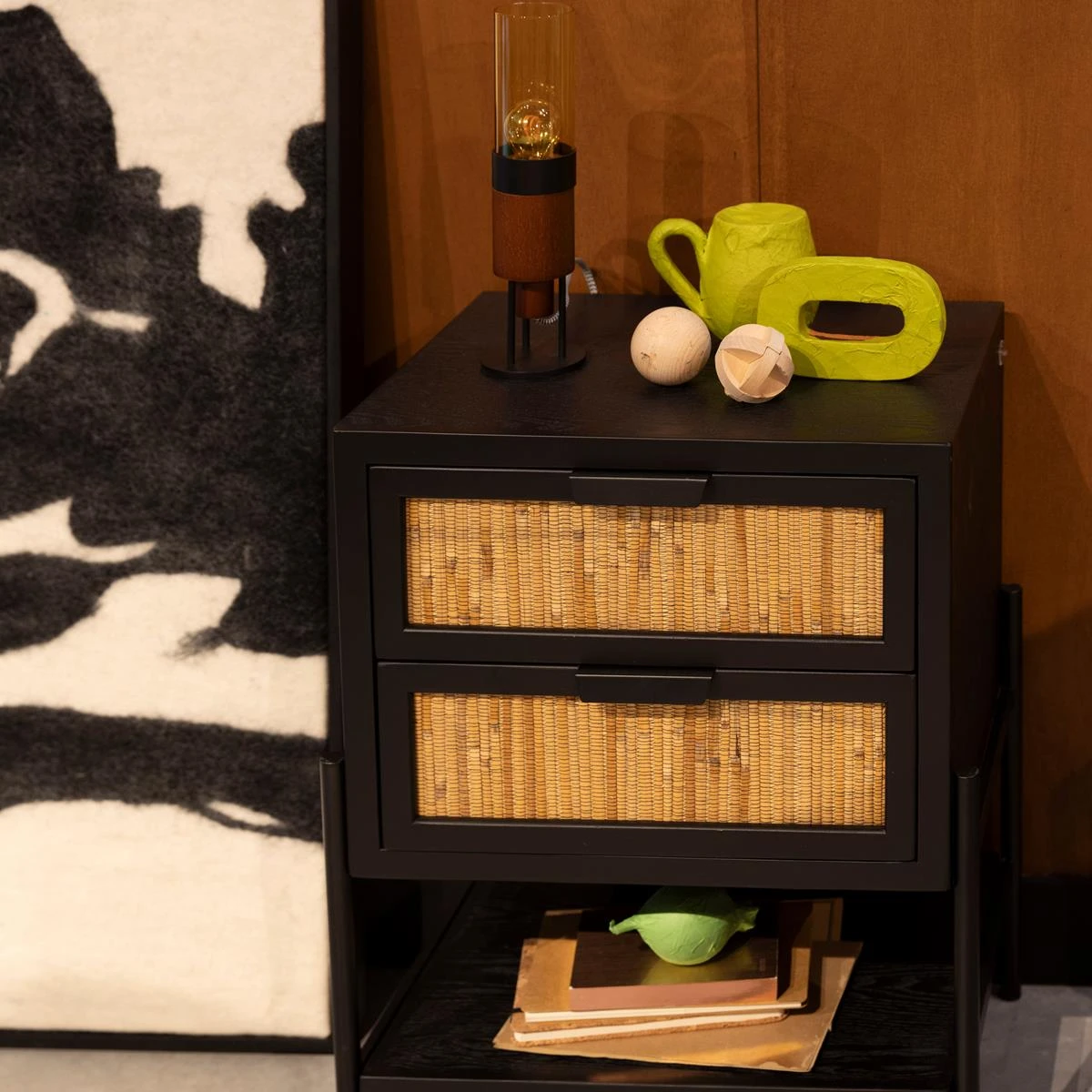 Dutchbone Yasu Nachtkastje - Zwart - Afbeelding 3