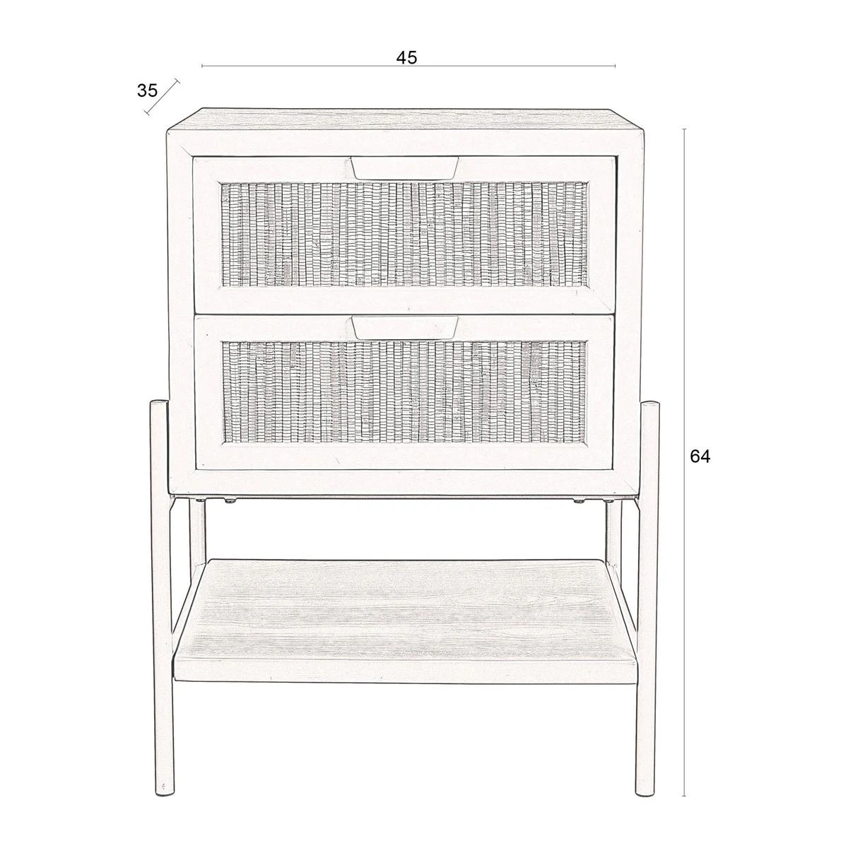 Dutchbone Yasu Nachtkastje - Zwart - Afbeelding 10