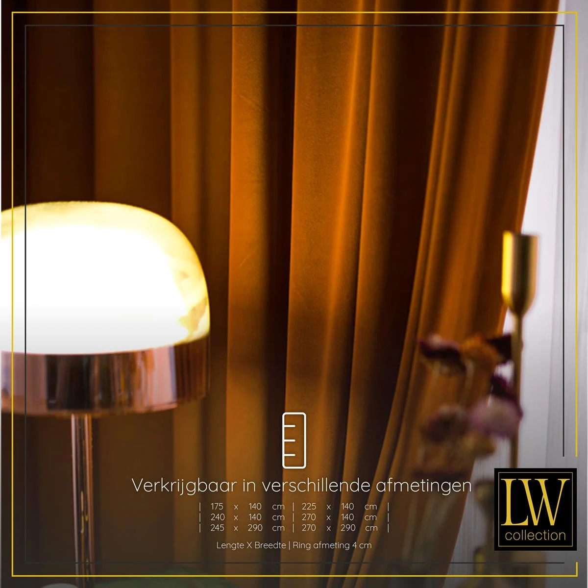 LW Collection Kant En Klaar Gordijnen Oranje 290x270cm - Afbeelding 4