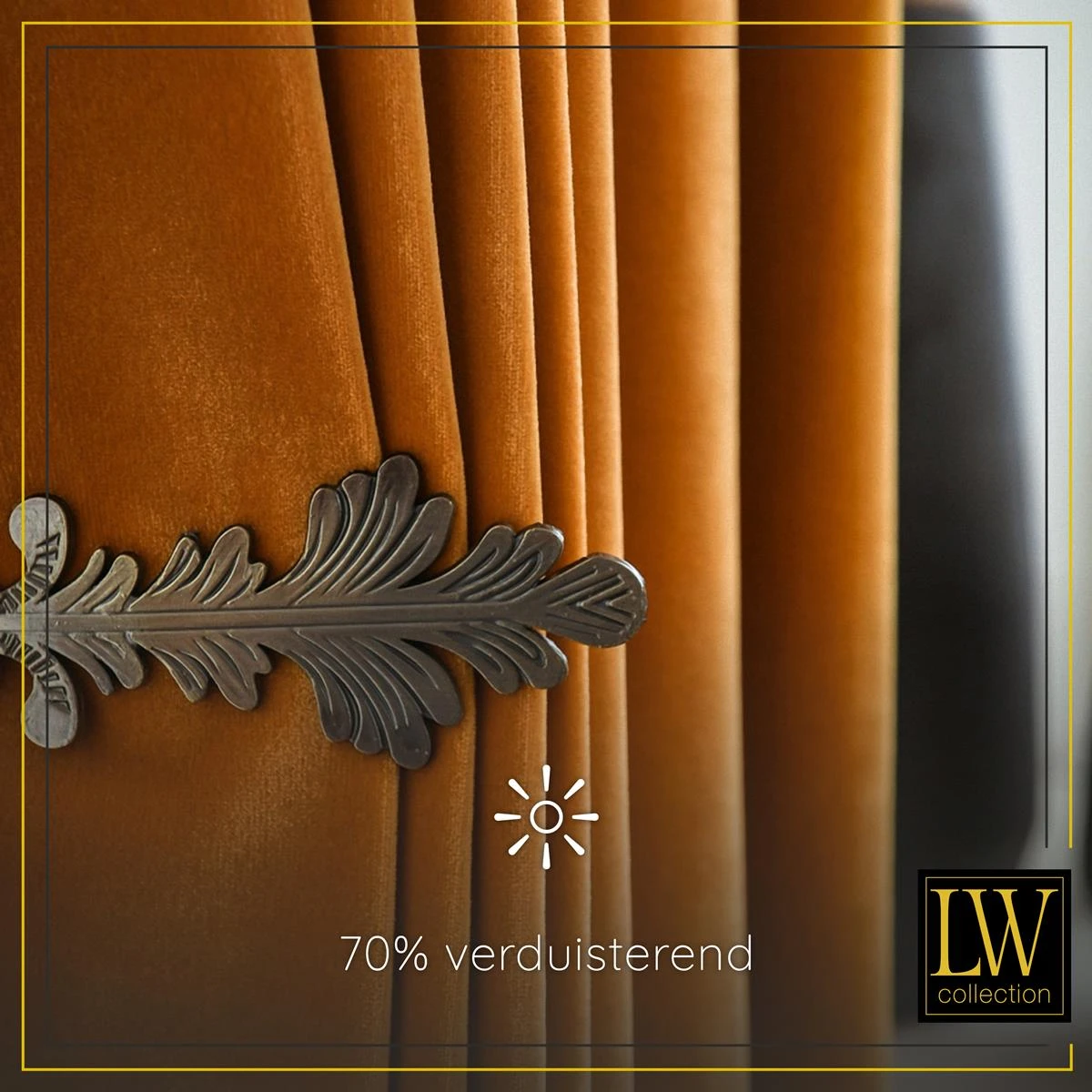 LW Collection Kant En Klaar Gordijnen Oranje 290x270cm - Afbeelding 5