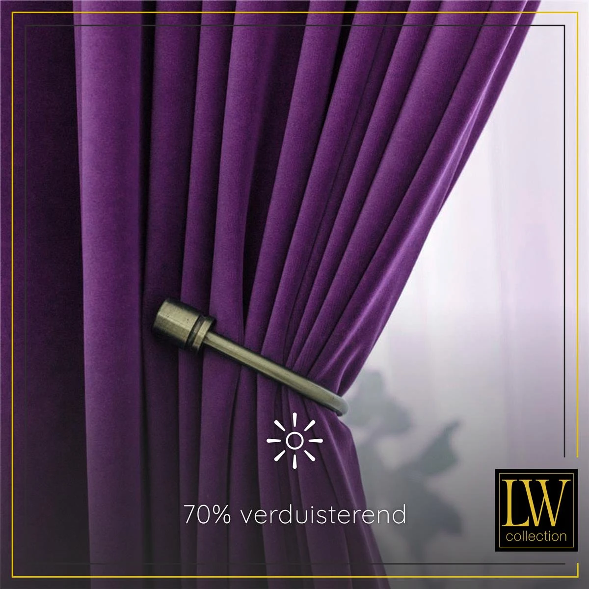 LW Collection Kant En Klaar Gordijnen Paars 290x270cm - Afbeelding 6