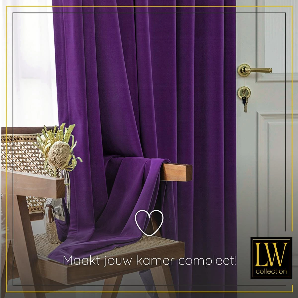 LW Collection Kant En Klaar Gordijnen Paars 290x270cm - Afbeelding 8