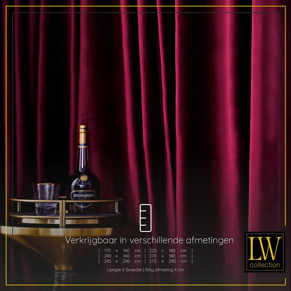 LW Collection Kant En Klaar Gordijnen Rood 140x225cm - Afbeelding 4