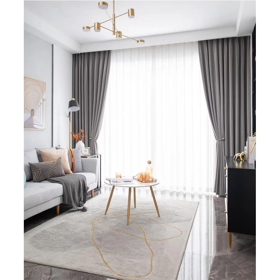 LW Collection Kant En Klare Gordijnen Grijs 140x270cm - Afbeelding 3