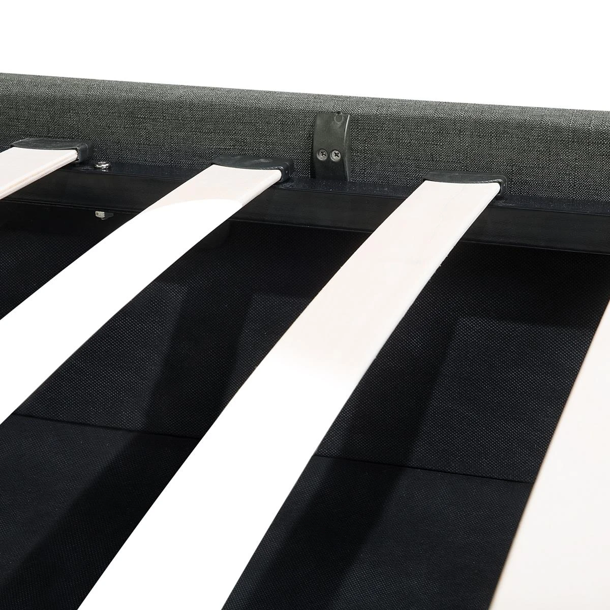 Beliani-RENNES -Bed Met Opbergruimte-Donkergrijs-180x200 Cm-Polyester - Afbeelding 7