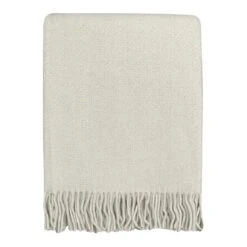 Malagoon Recycled Wool Plaid 131 X 170 Cm - Abbey White