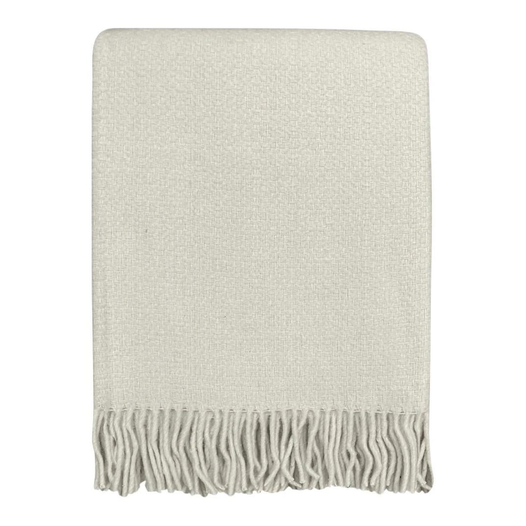 Malagoon Recycled Wool Plaid 131 X 170 Cm - Abbey White