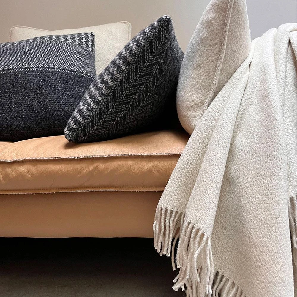 Malagoon Recycled Wool Plaid 131 X 170 Cm - Abbey White - Afbeelding 3