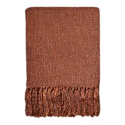 Malagoon Rusty Brown Solid Plaid 125 X 150 Cm