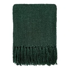 Malagoon Forest Green Solid Plaid 125 X 150 Cm