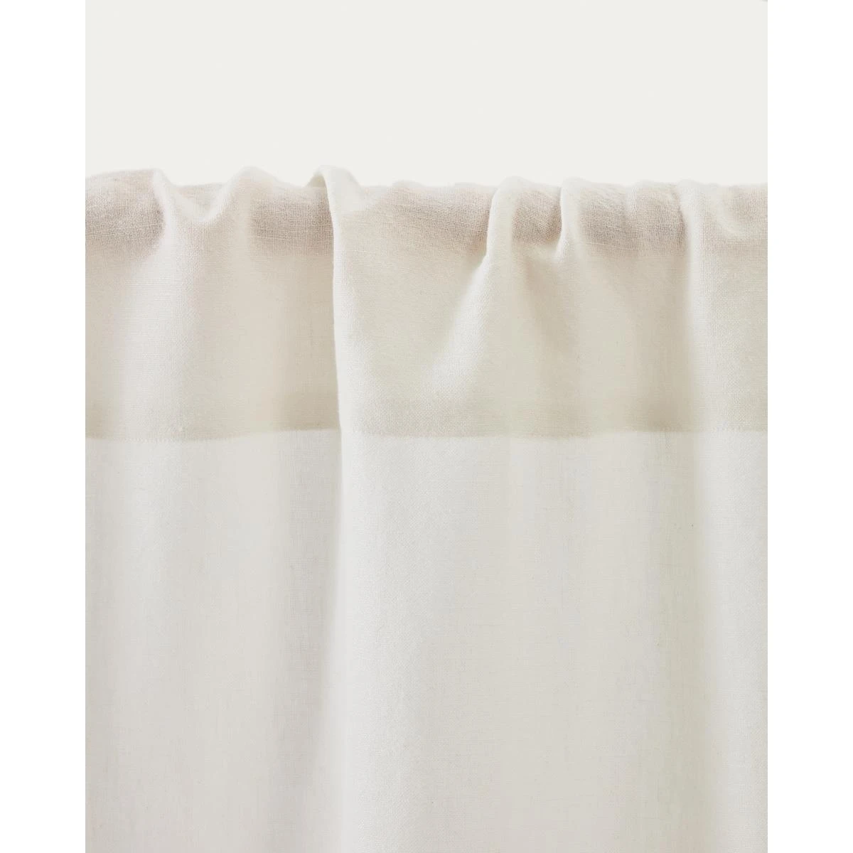 Kave Home - Maileth-gordijn Van Wit Katoen En Linnen Met Zwarte - Afbeelding 3