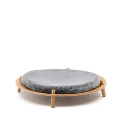 Kave Home - Bunola-huisdierenbed Van Essen Multiplex En Grijs Kussen