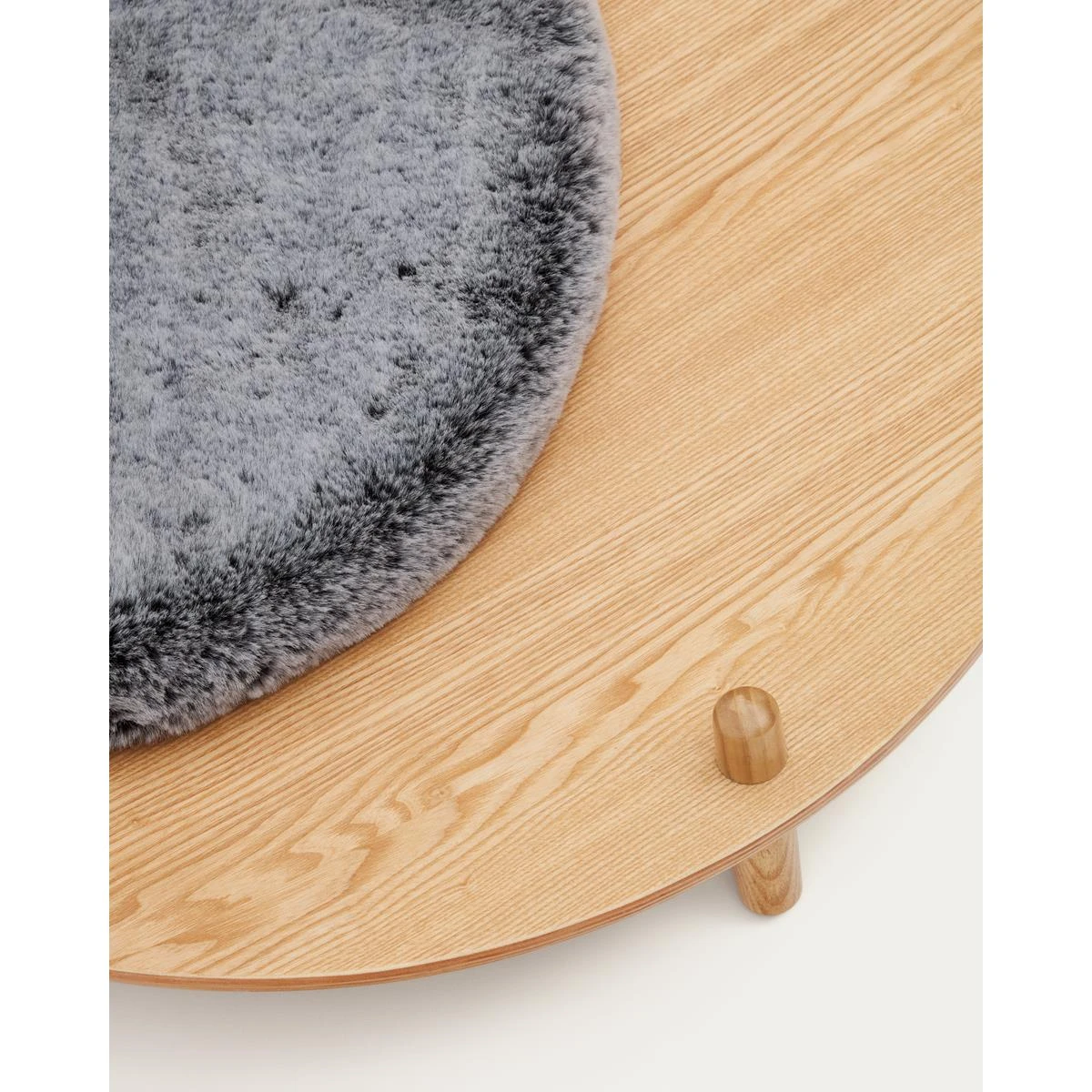 Kave Home - Bunola-huisdierenbed Van Essen Multiplex En Grijs Kussen - Afbeelding 4
