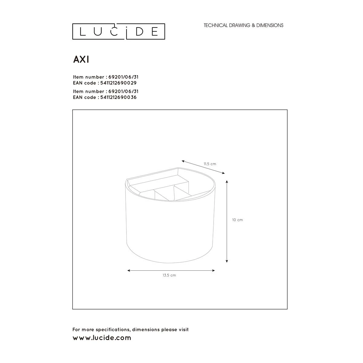 Lucide AXI - Wandspot Badkamer - LED - 2x3,5W 2700 - Afbeelding 4