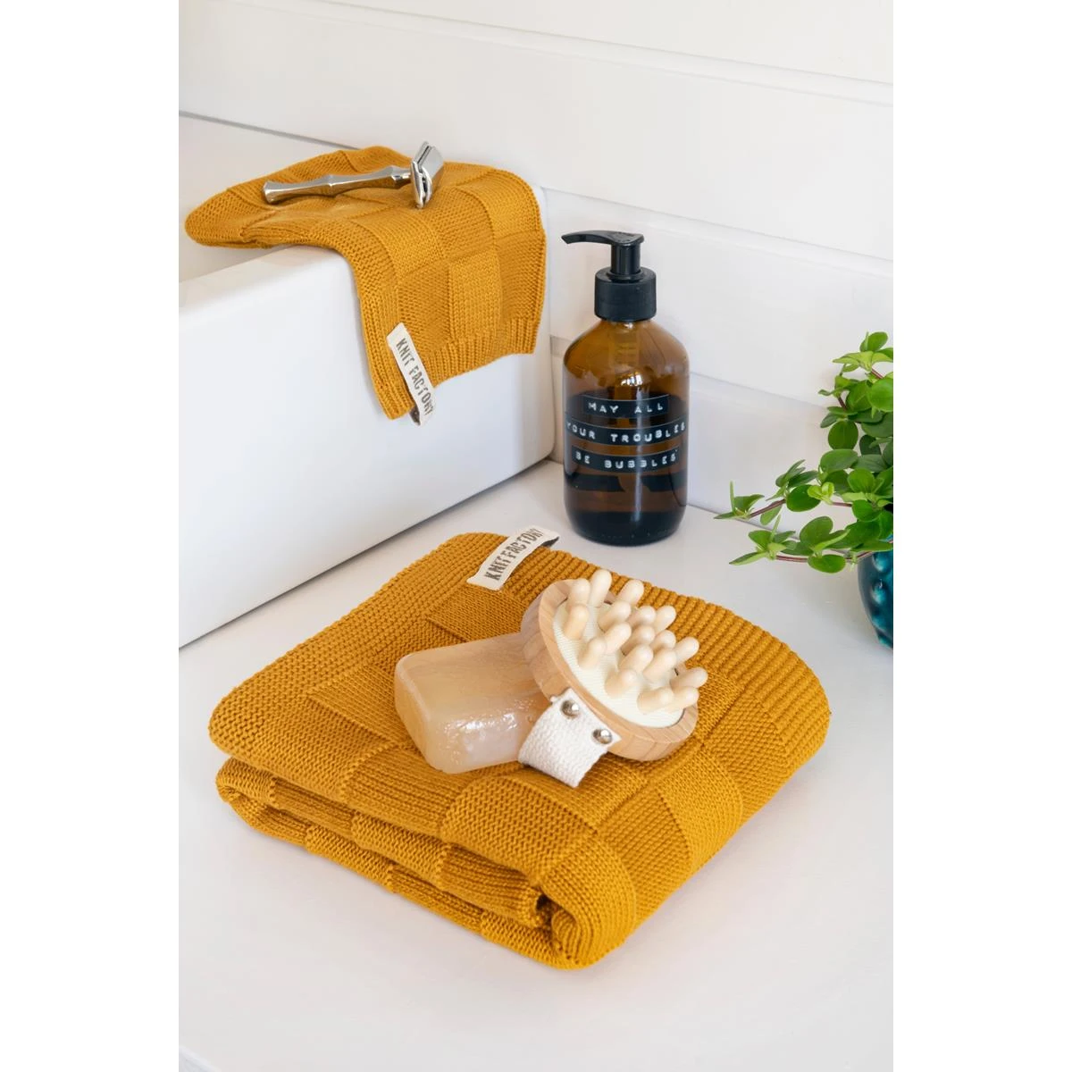 Knit Factory Gastendoek Ivy - Stone Green - 40x30 Cm - Afbeelding 2