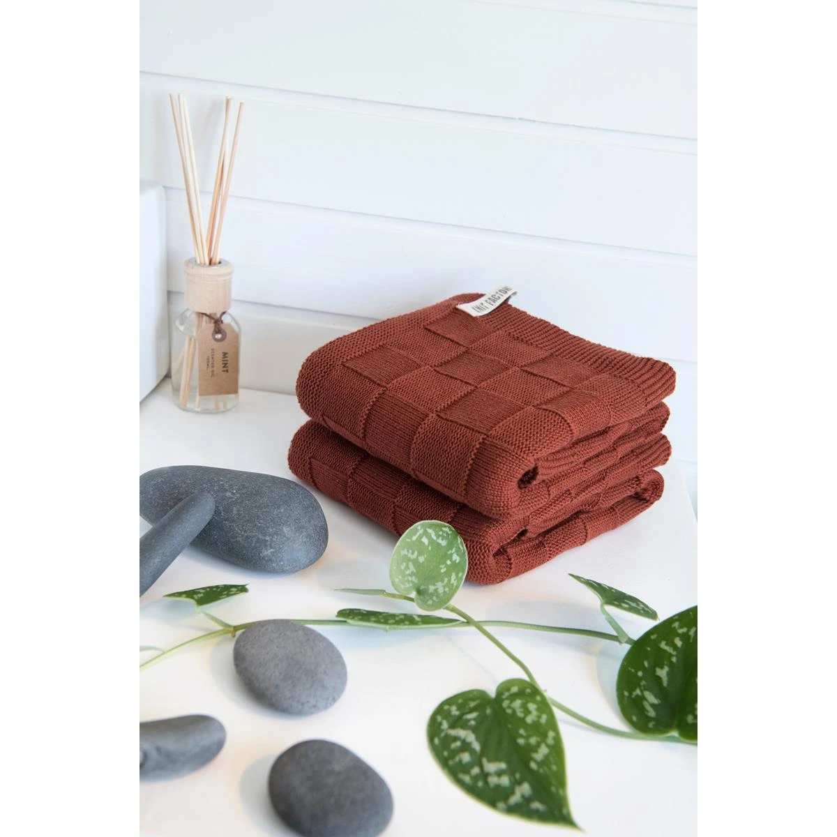 Knit Factory Gastendoek Ivy - Stone Green - 40x30 Cm - Afbeelding 3