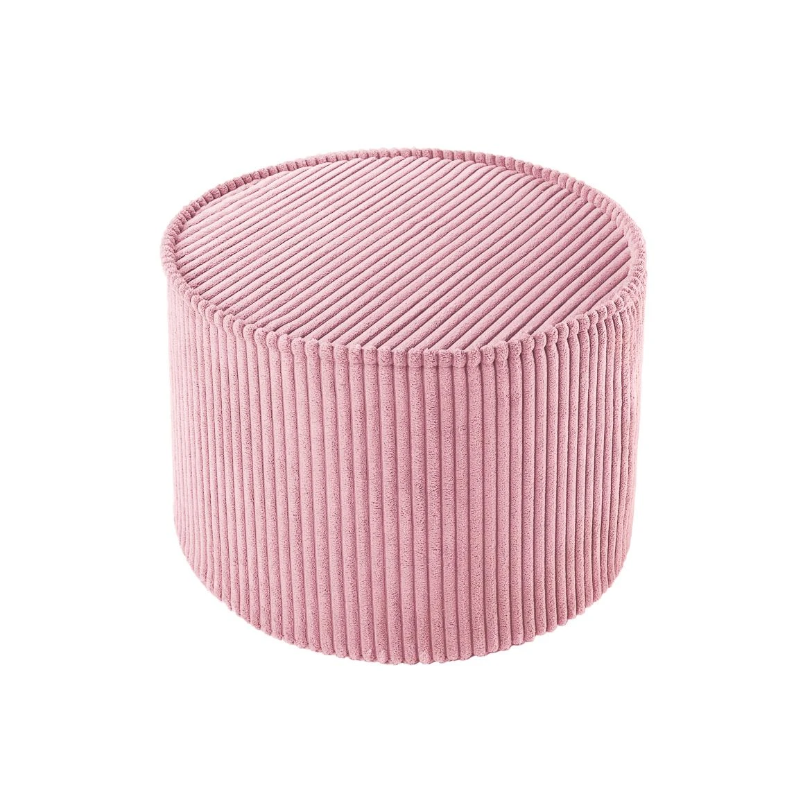 WigiWama Poofy - Kinderpoef - Pink Mousse - Roze - Ribfluweel - Afbeelding 6