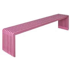 HKliving Slatted Bankje - Hot Pink
