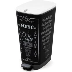 Kis Chic Bin Coffee Menu Pedaalemmer - 50L - Zwart|wit