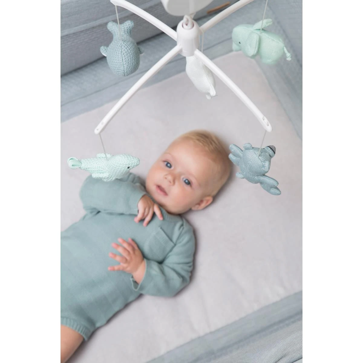 Baby's Only Muziekmobiel - Stonegreen|Mint|Wit - Afbeelding 9