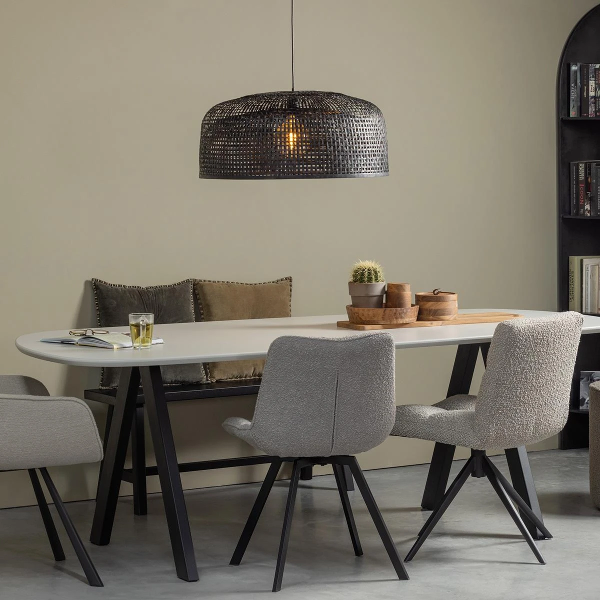 WOOOD Imme Bankje - Grenen - Zwart - 45x110x35 - Afbeelding 2