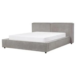 Beliani - LINARDS - Bed - Grijs - 160 X 200 Cm - Polyester