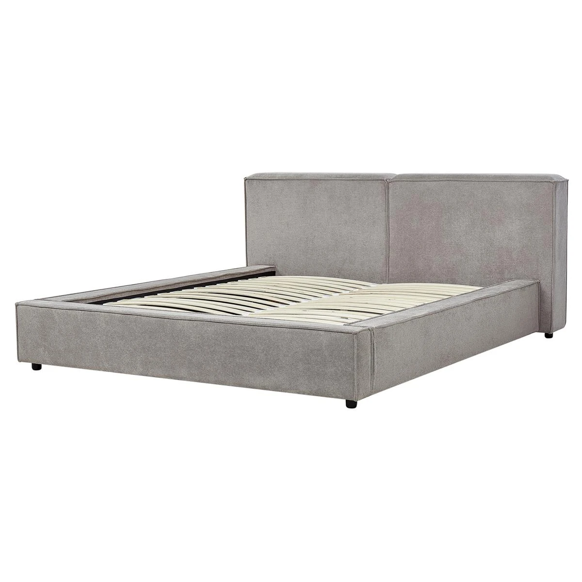 Beliani - LINARDS - Bed - Grijs - 160 X 200 Cm - Polyester - Afbeelding 4